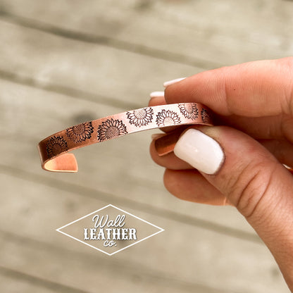 Copper Sunflower Bracelet