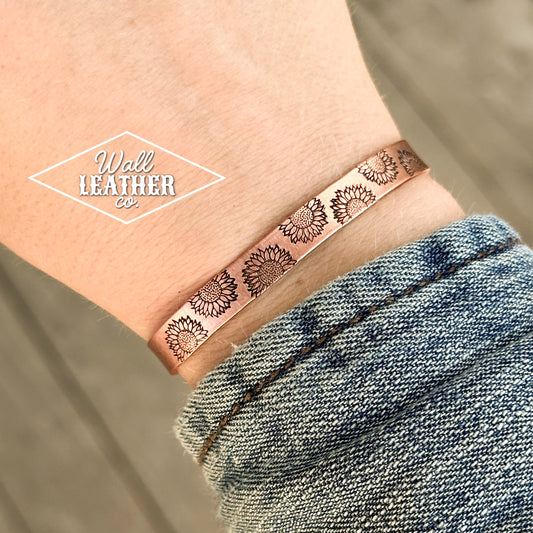 Copper Sunflower Bracelet