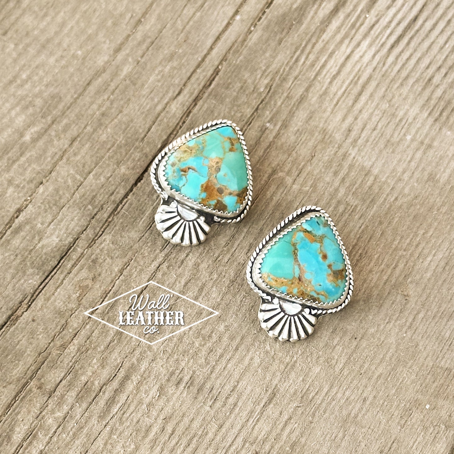 Kingman Turquoise & Sterling Silver Stud Earrings
