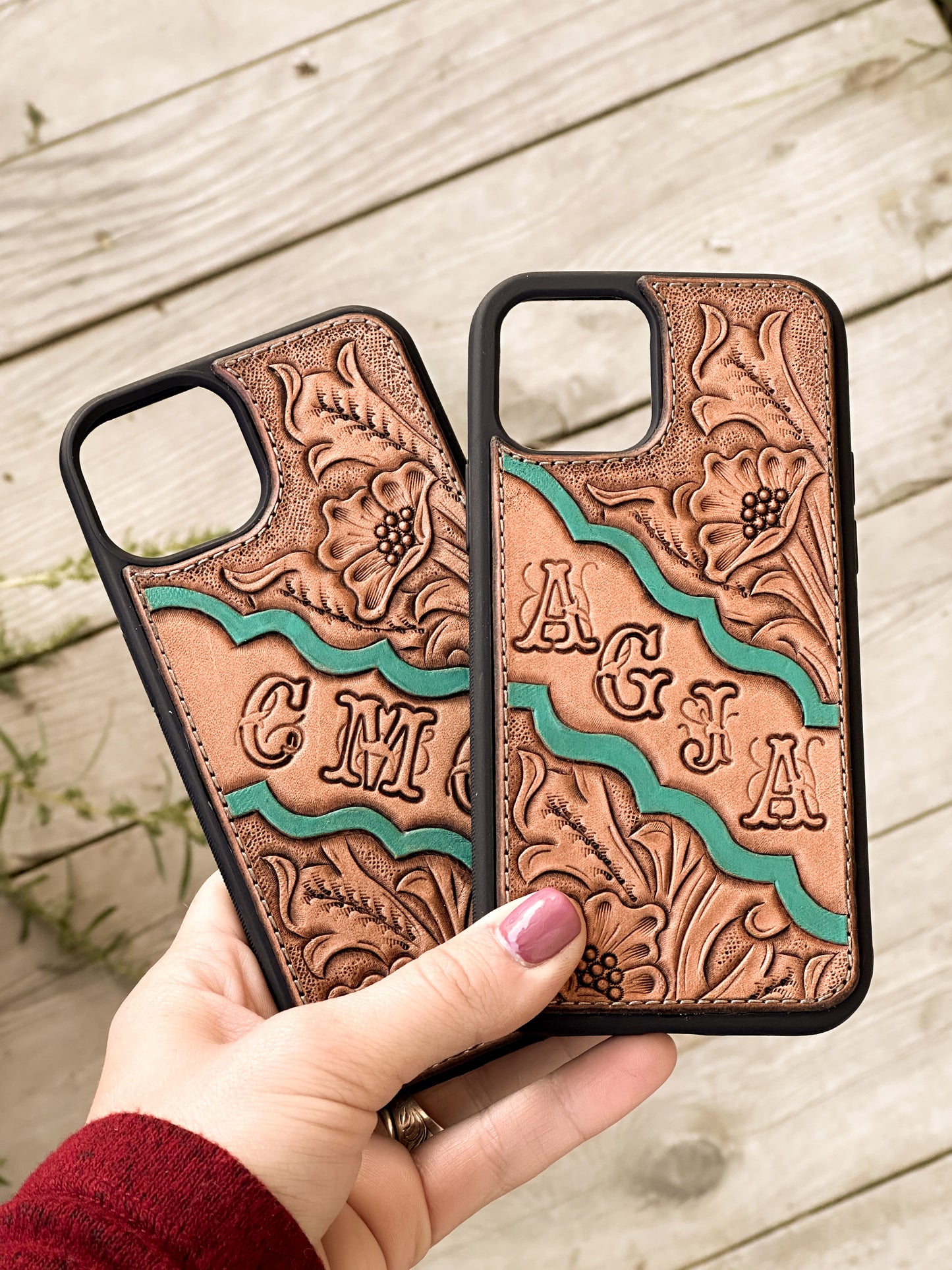 Floral Scrollwork Phone Case with Initials