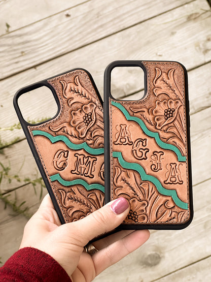 Floral Scrollwork Phone Case with Initials