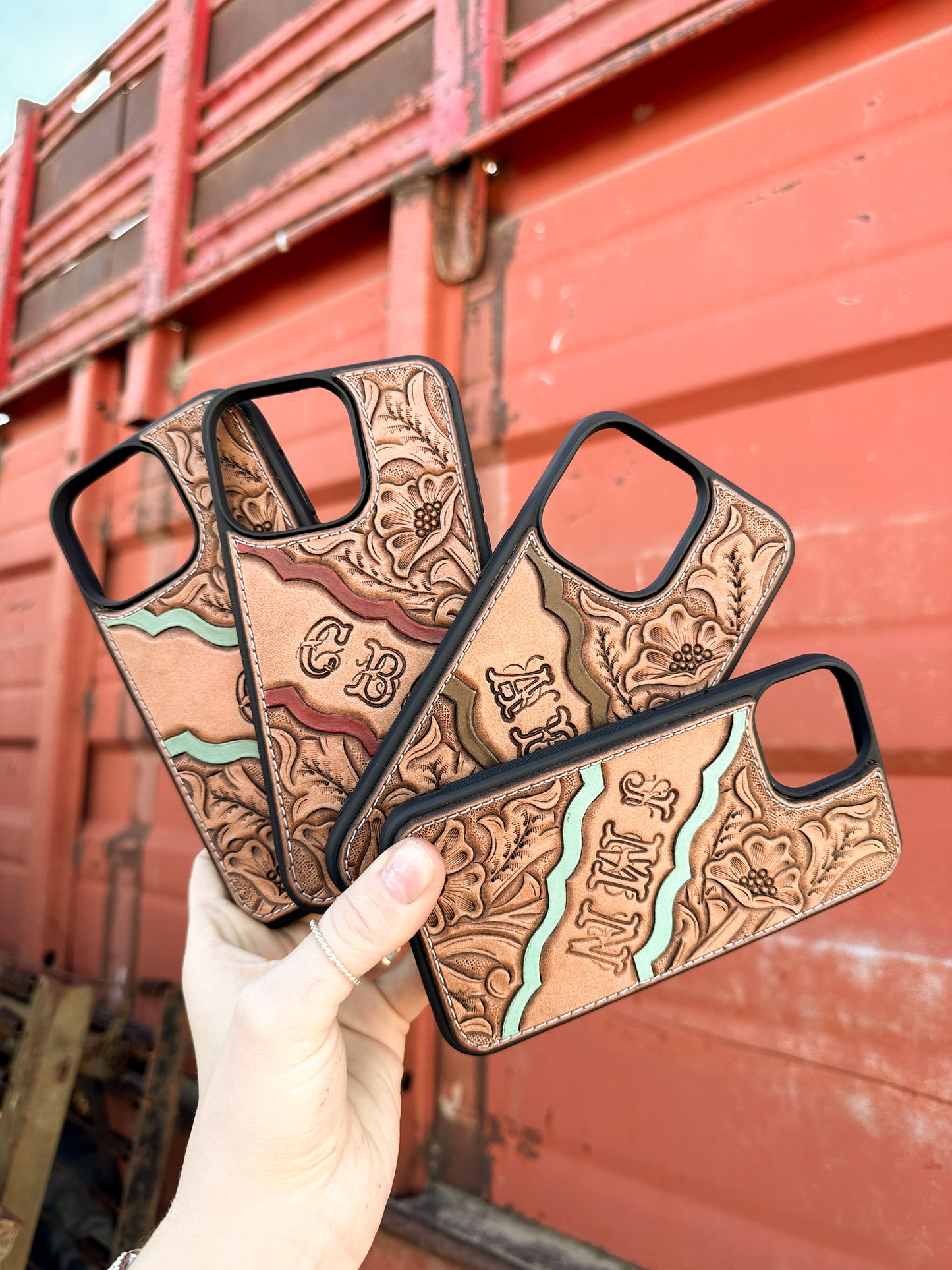 Floral Scrollwork Phone Case with Initials