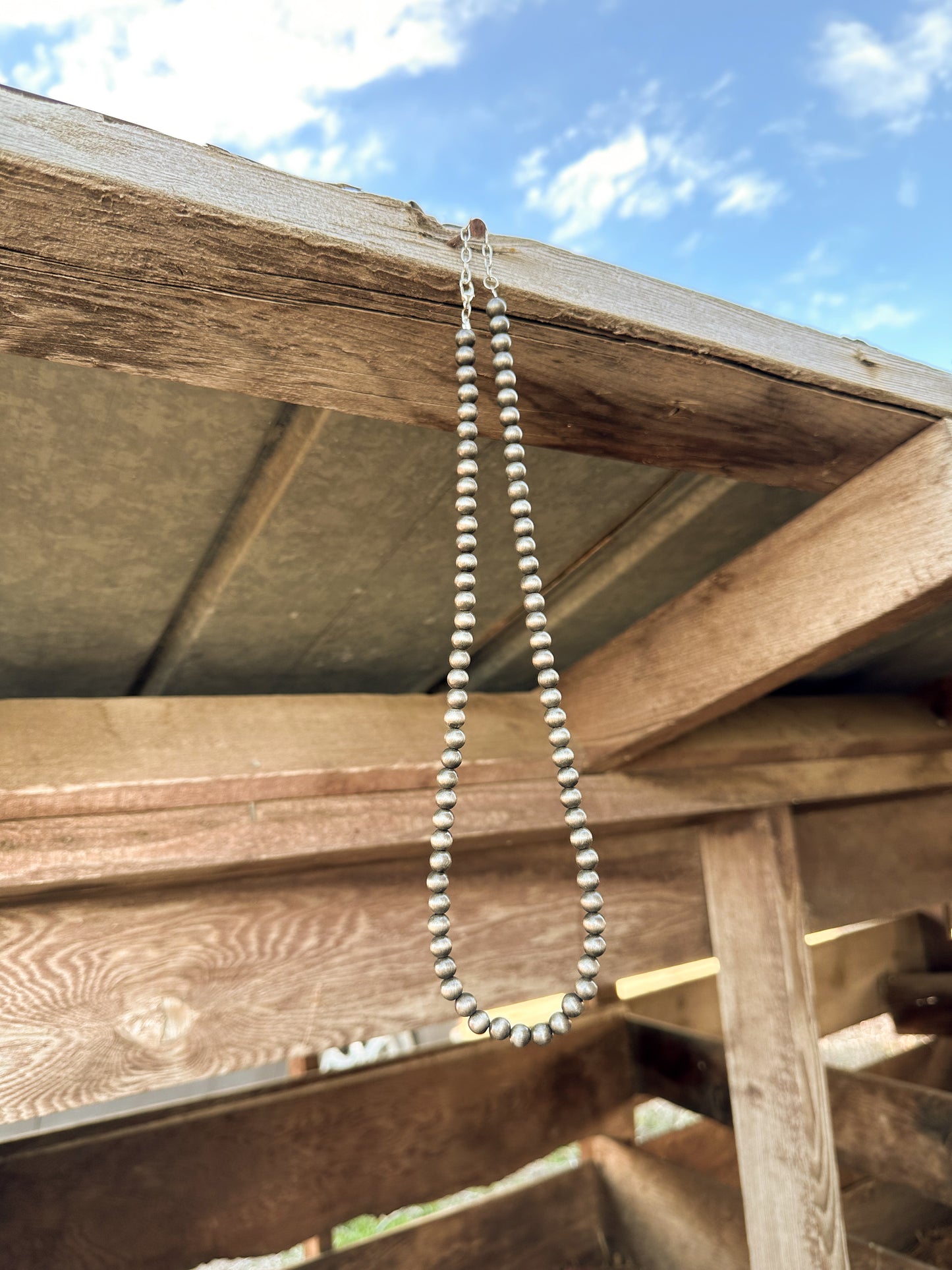Faux Navajo Pearl Single Strand Necklace - 8mm