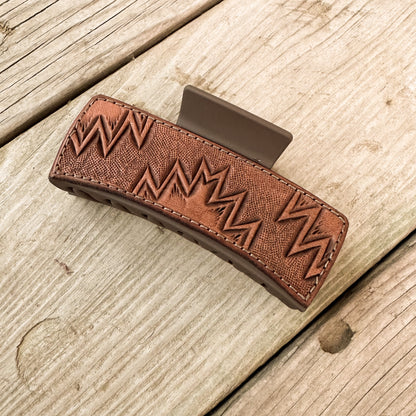 Tooled Leather Hair Clip