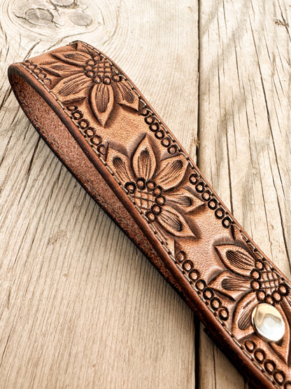 Sunflower & Dots Key Fob Keychain