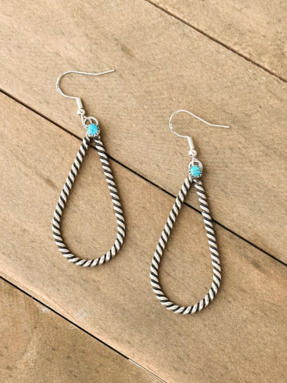 Sterling Silver & Turquoise Teardrop Earrings