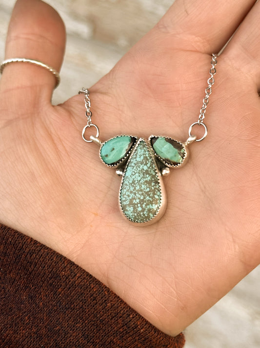 Number 8 & Carico Turquoise & Sterling Silver Necklace