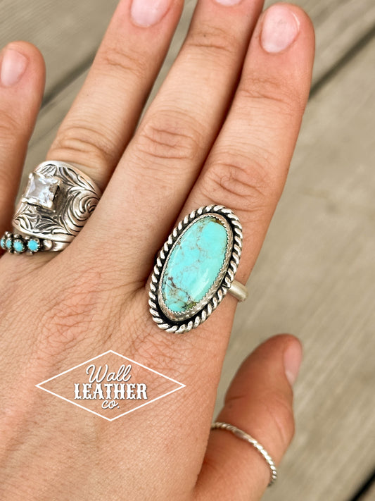 Kingman Turquoise & Sterling Silver Statement Ring