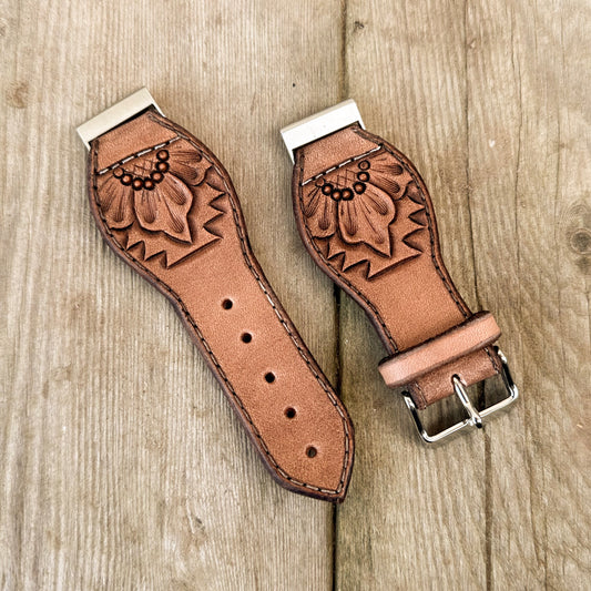 Aztec Flower Leather Smart Watch Band
