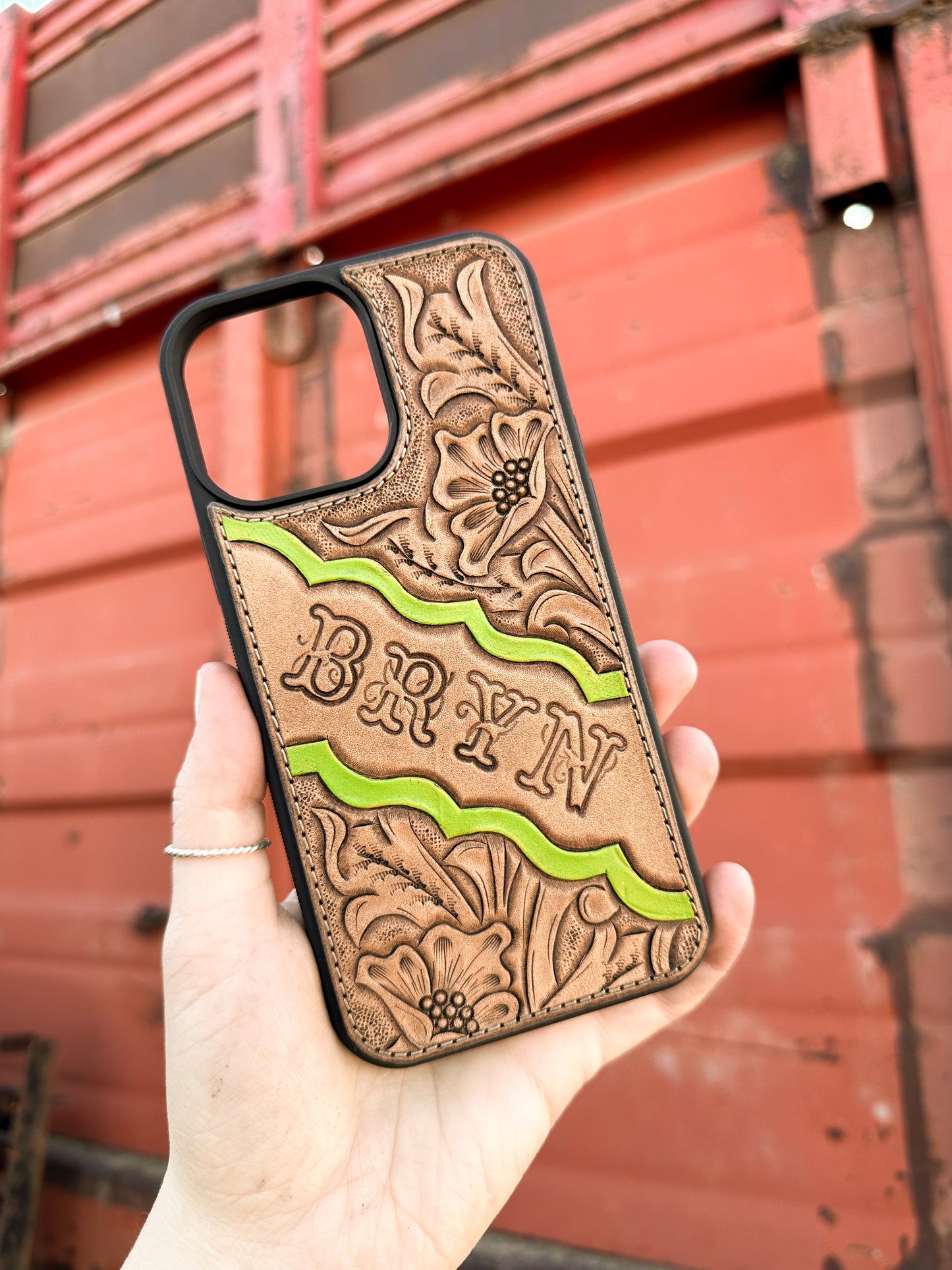 Floral Scrollwork Phone Case with Initials
