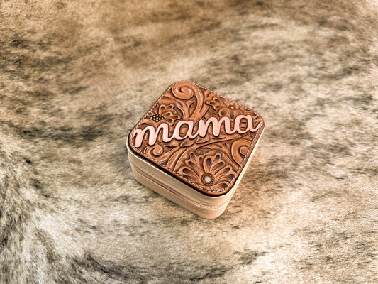 Mama Tooled Leather Jewelry Box