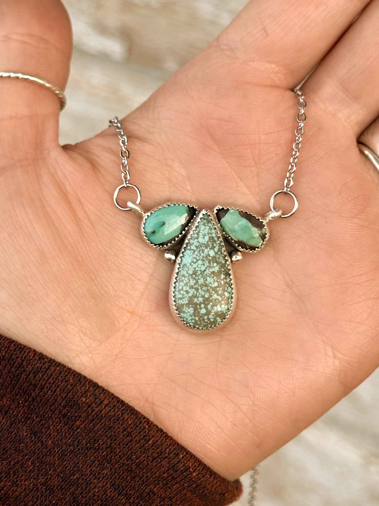 Number 8 & Carico Turquoise & Sterling Silver Necklace