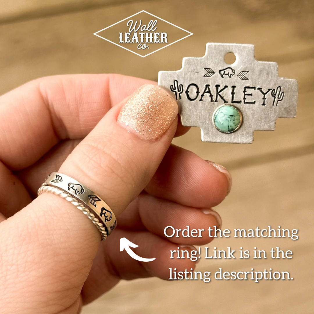 Long Southwestern Custom Pet ID Tag