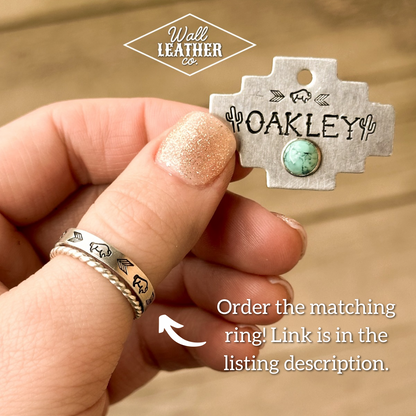 Long Southwestern Custom Pet ID Tag