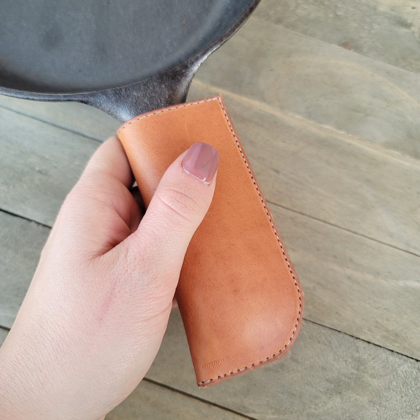 Leather Cast Iron Pan Handle Cover