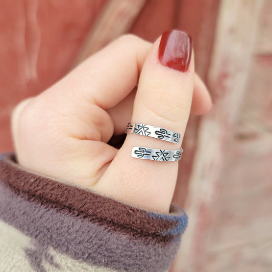 Aztec Cactus Wrap Ring
