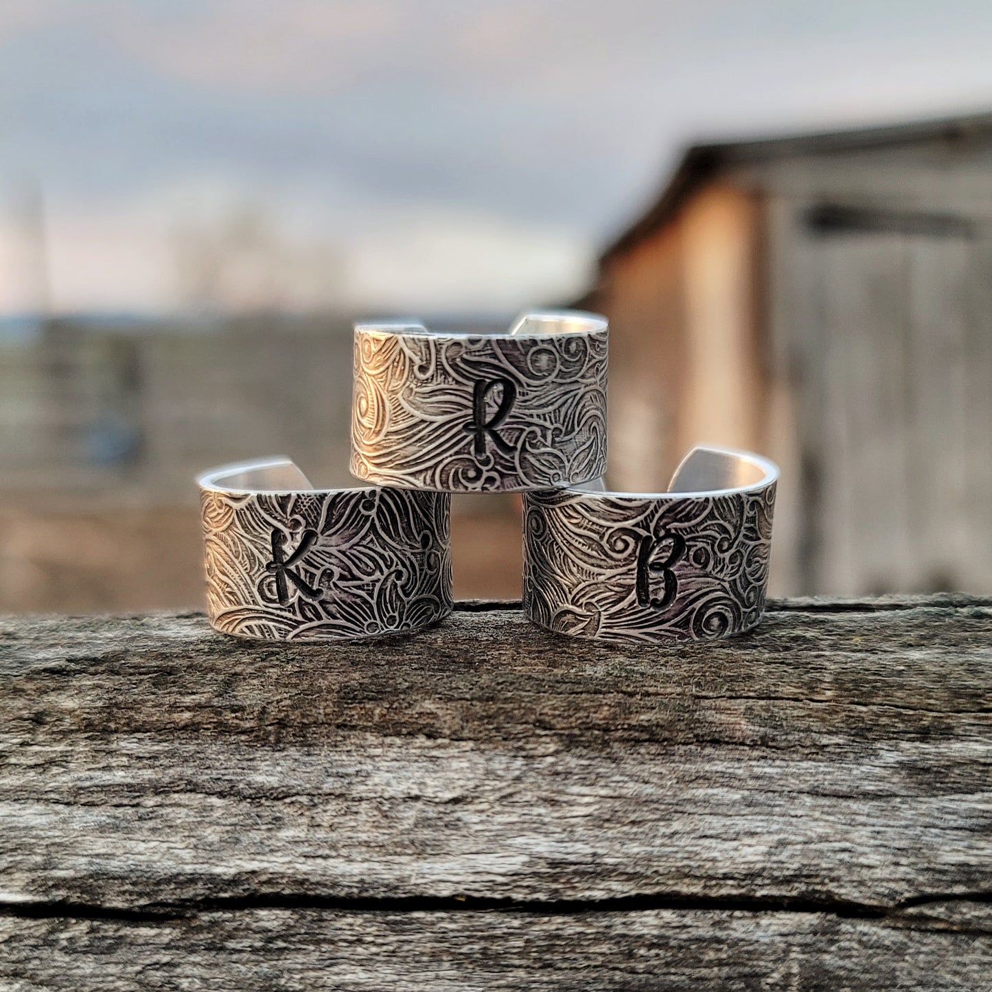 Paisley Initial Ring