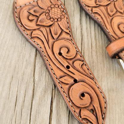 Sunflower & Scrollwork Leather Smart Watch Band