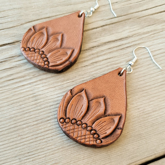 Sunflower Teardrop Earrings
