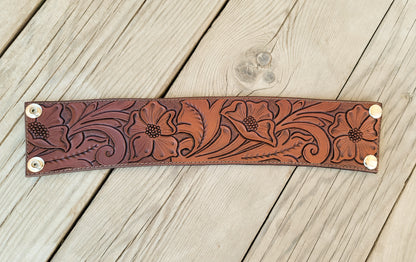 Floral Leather Coffee Sleeve