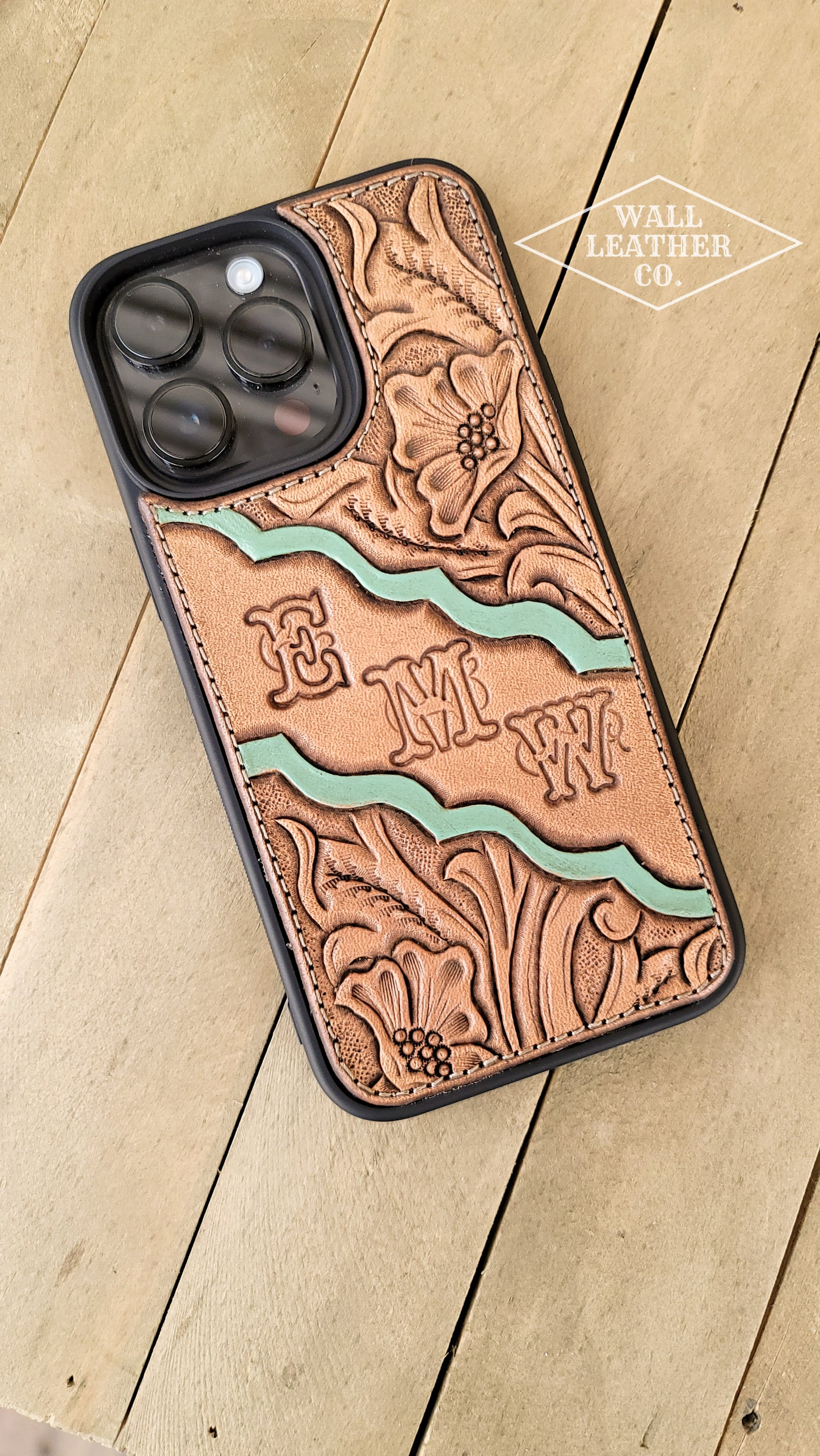 Floral Scrollwork Phone Case with Initials