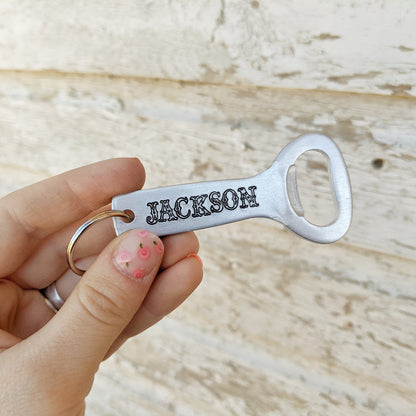 Personalized Name Bottle Opener Keychain