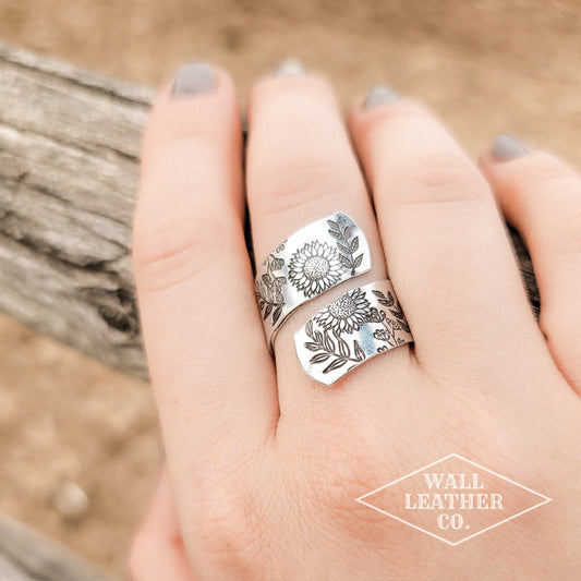 Sunflower Field Wrap Ring