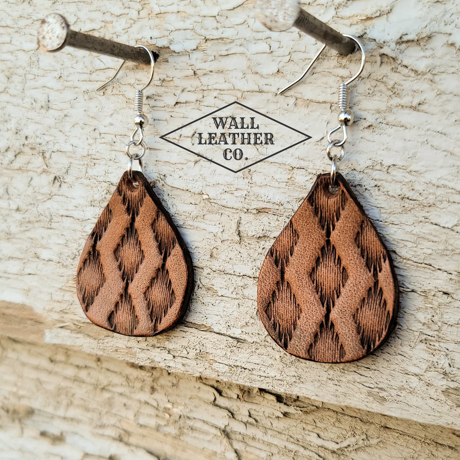 Leopard Teardrop Leather Earrings – Aha Crafted