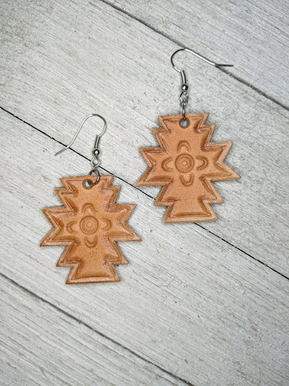 Aztec Leather Earrings