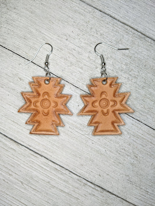 Aztec Leather Earrings