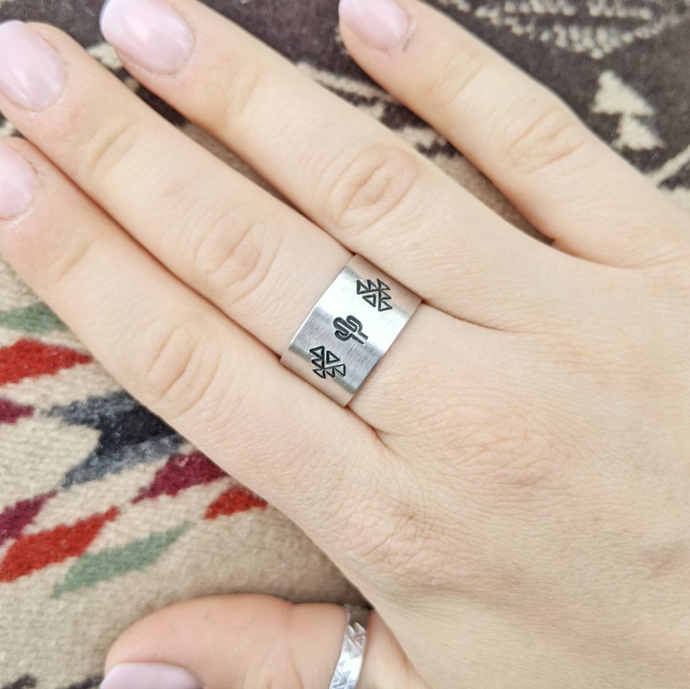 Wide Aztec Cactus Ring