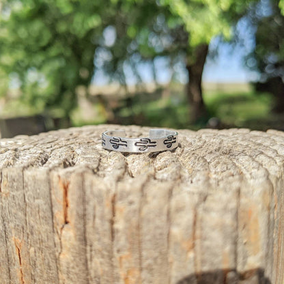 Cactus Print Stacker Ring