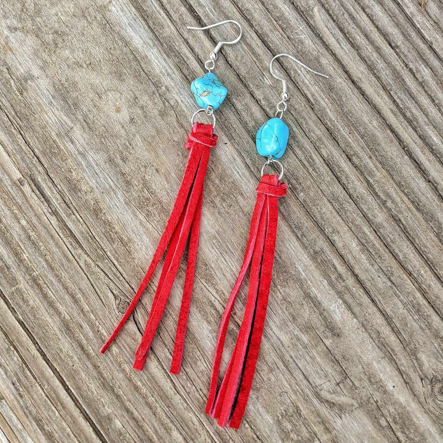 Tangerine Red Tassel Earrings by Kapraaha | The Secret Label