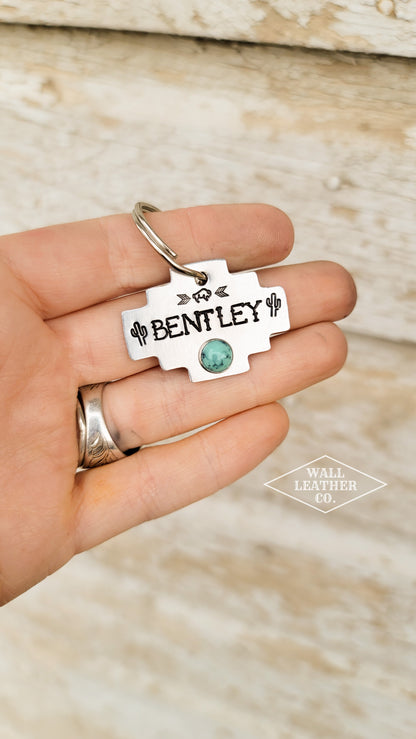 Long Southwestern Custom Pet ID Tag