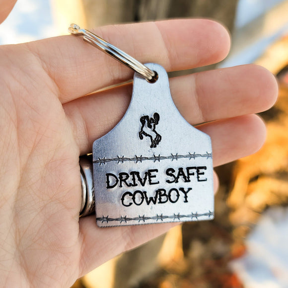 Drive Safe Barbed Wire Keychain Wall Leather Co